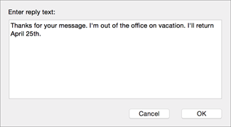 send an automatic reply in outlook for mac based on template